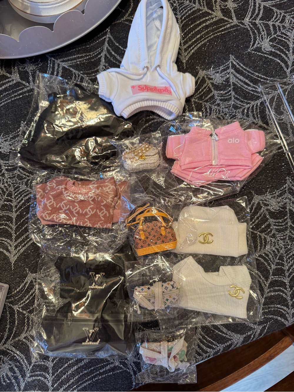 Labubu Accessories Bundle - Pink, White, Black & Tan Designer-Inspired Pieces